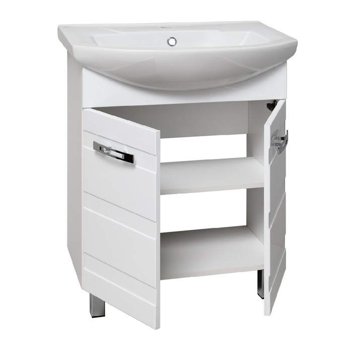 фото Тумба для ванной комнаты "турин 65" с раковиной "элеганс 65" 44 х 65 х 80 см runo