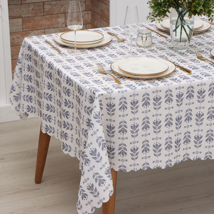 фото Скатерть доляна "аir flowers" 145*110 см, 100% п/э