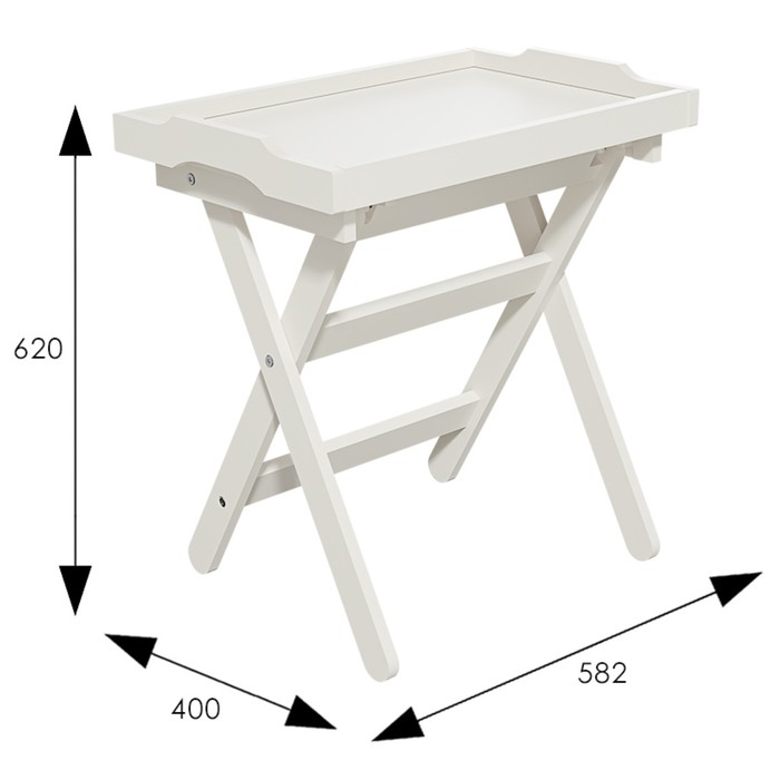 фото Стол журнальный с подносом лотос, 582x400x620, молочный дуб