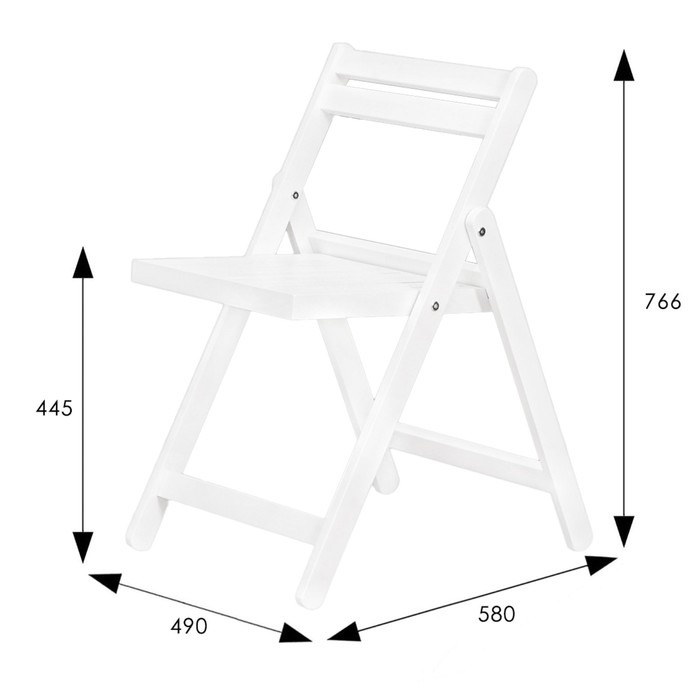 фото Стул-раскладной массив, 490x580x766, снег