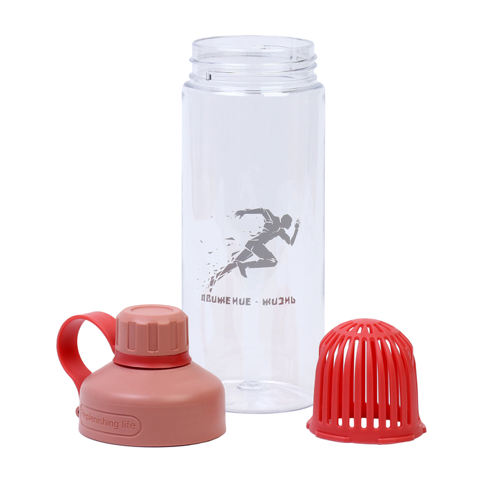 фото Бутылка для воды "движение - жизнь", 550 мл, красная мастер к