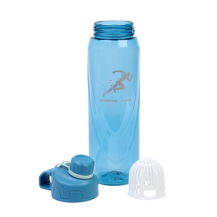 фото Бутылка для воды "движение - жизнь", 1 л, синяя мастер к