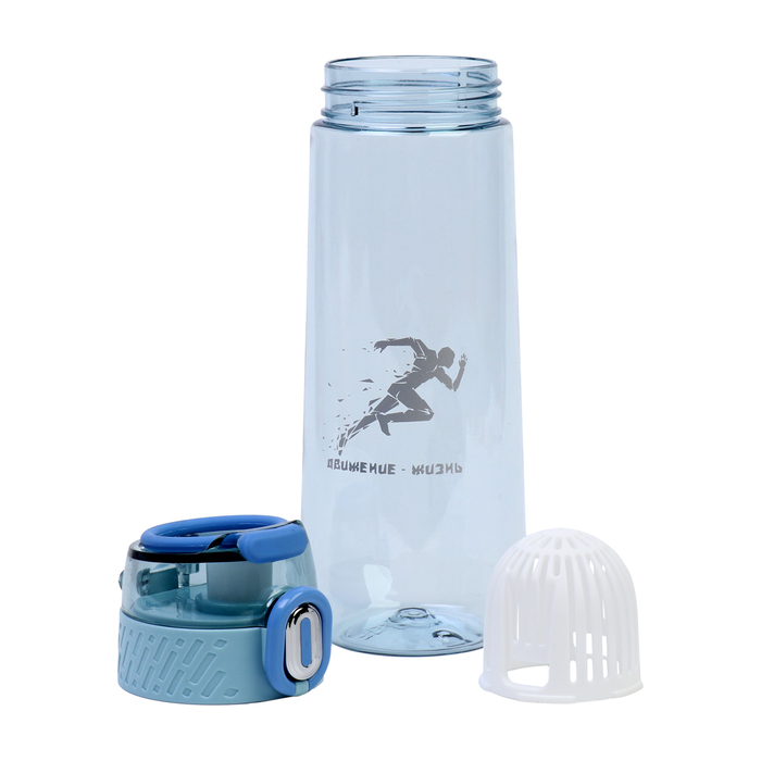 фото Бутылка для воды "движение - жизнь", 750 мл, голубая мастер к