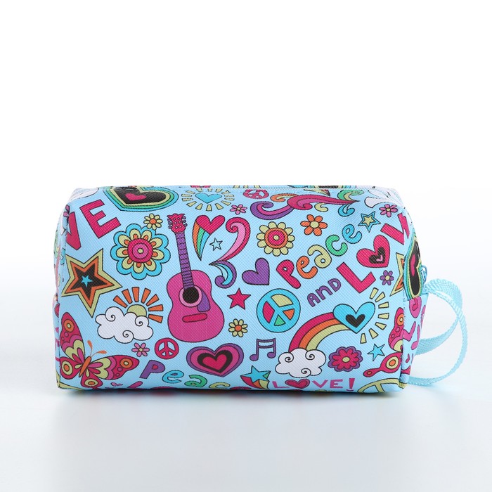 фото Косметичка на молнии, цвет голубой