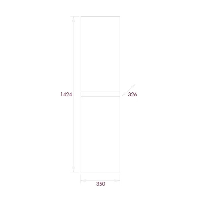 фото Пенал для ванной подвесной onika "алеста 35" 35х32,6х142,4 см