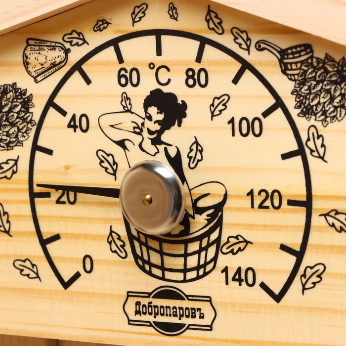 фото Термометр для бани "избушка", деревянный, 23 х 12,5 см, добропаровъ