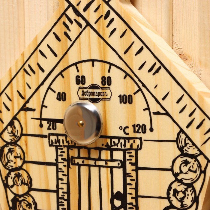 фото Термометр для бани "парилочка", деревянный, 17 х 16 см, добропаровъ