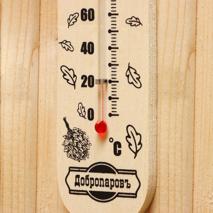 фото Термометр для бани "банный веник", деревянный, 17,5 х 4 см, добропаровъ