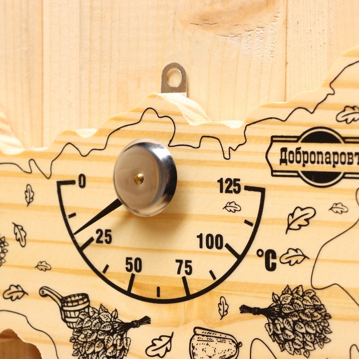 фото Термометр для бани "карта россии", деревянный, 23 х 12 см, добропаровъ