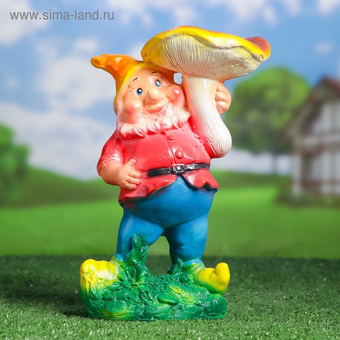 Садовая фигура "Гном под грибом" 13х18х30см микс 
Садовая фигура "Гном под грибом" 13х18х30см микс