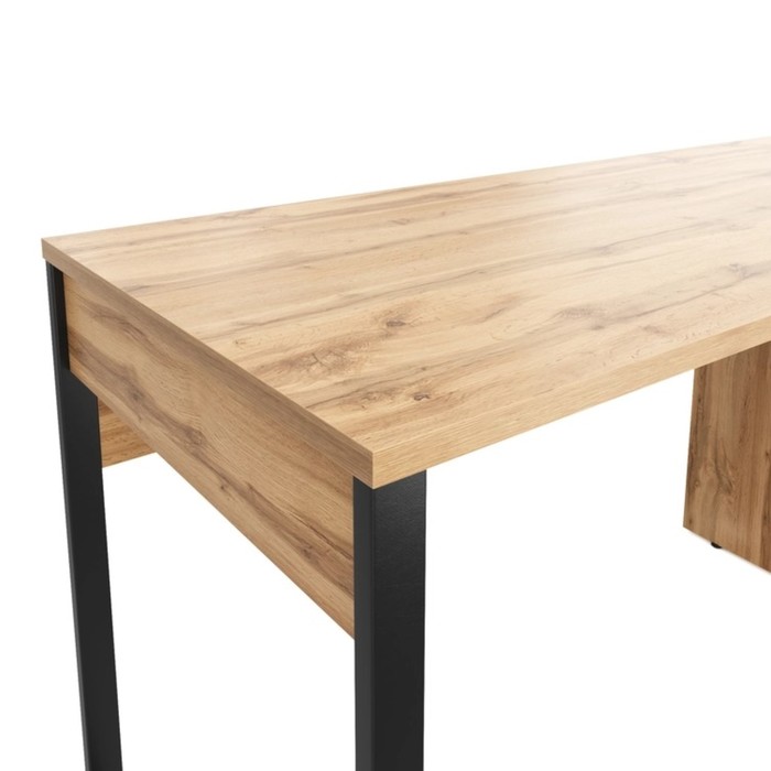 фото Стол письменный лофт dq madrid м-7, 1200*600*775, черный муар/дуб табачный лдсп