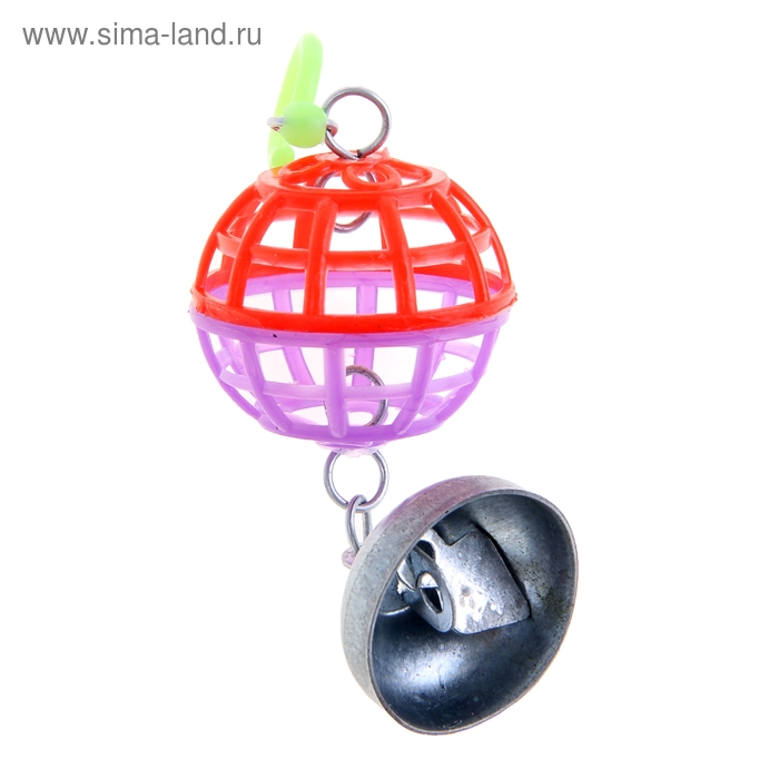 Игрушка для птиц шарик с колокольчиком 
Игрушка для птиц шарик с колокольчиком
