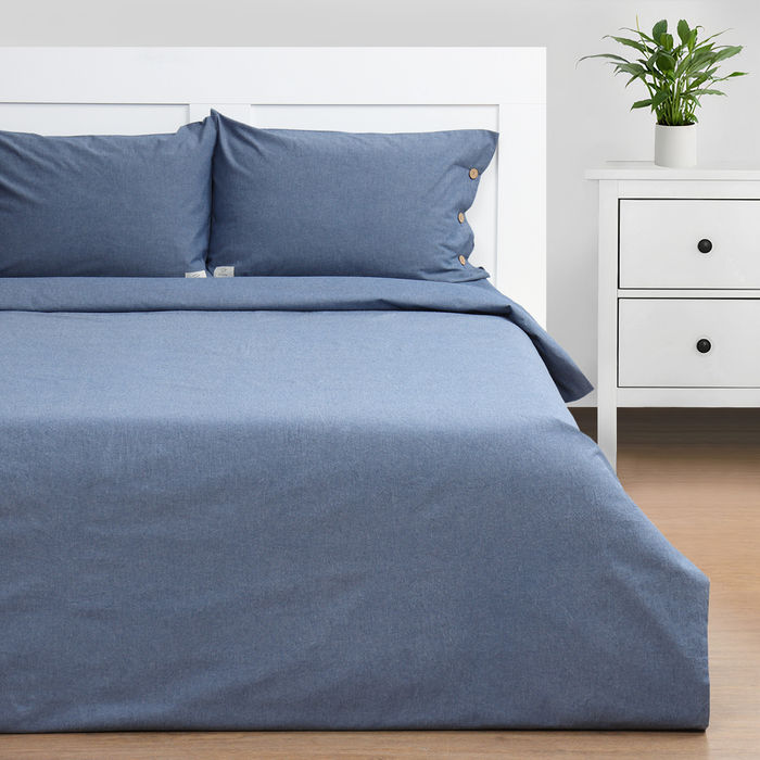 Постельное бельё Этель Denim евро, 200х220см, 220х240см, 50х70-2шт, цвет синий, жатый хлопок, 140 г/м2
Постельное бельё Этель Denim евро, 200х220см, 220х240см, 50х70-2шт, цвет синий, жатый хлопок, 140 г/м2