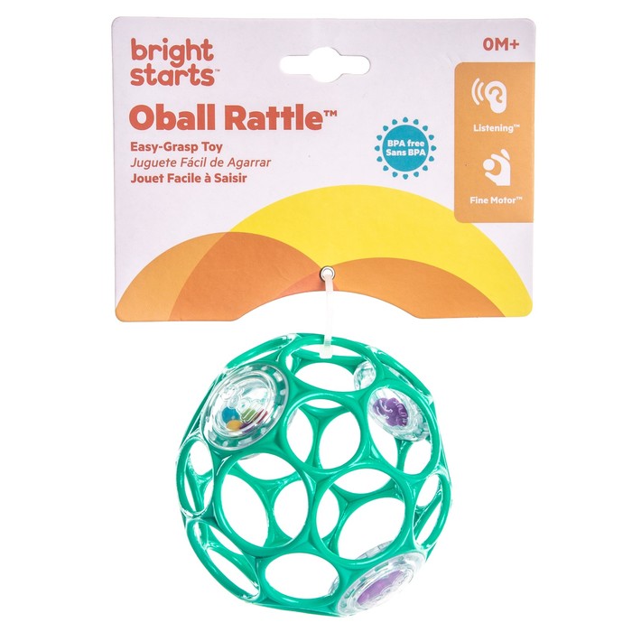 фото Развивающая игрушка bright starts, мяч oball, с погремушкой, цвет бирюзовый