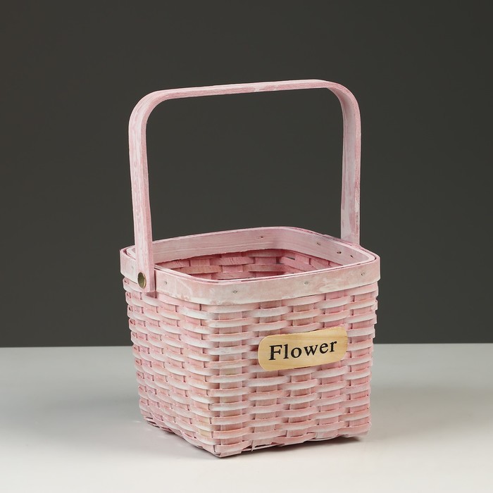 фото Корзина плетеная, 15 x 15 x 12/24 см, роовая, секвойя