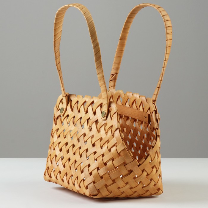 фото Корзина плетеная, 25 x 15 x 8 x 16/30 см, секвойя