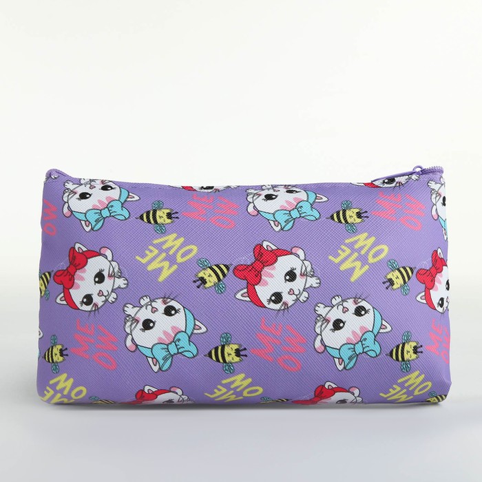 фото Косметичка на молнии, цвет сиреневый