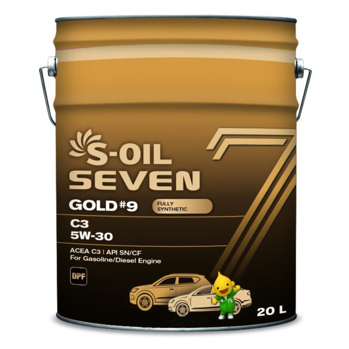 фото Автомобильное масло s-oil 7 gold #9 c3 5w-30 синтетика, 20 л s-oil seven