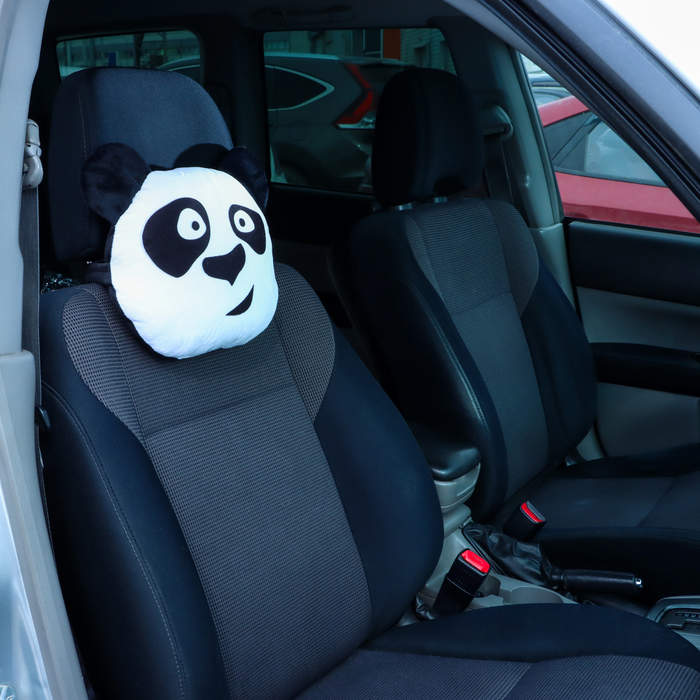 фото Подушка на подголовник матех emoji line, panda, 34 х 27 х 10 см, белый matex