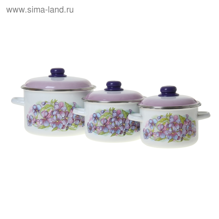 Набор кастрюль «Фиалка», 3 предмета: 2 л, 3 л, 5,5 л 
Набор кастрюль «Фиалка», 3 предмета: 2 л, 3 л, 5,5 л