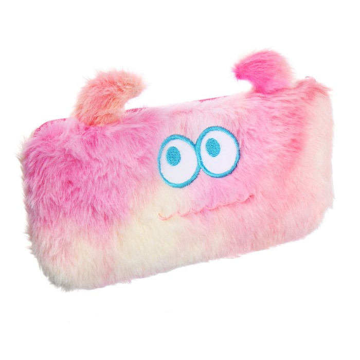 фото Пенал школьный на молнии меховой микс монстрики calligrata
