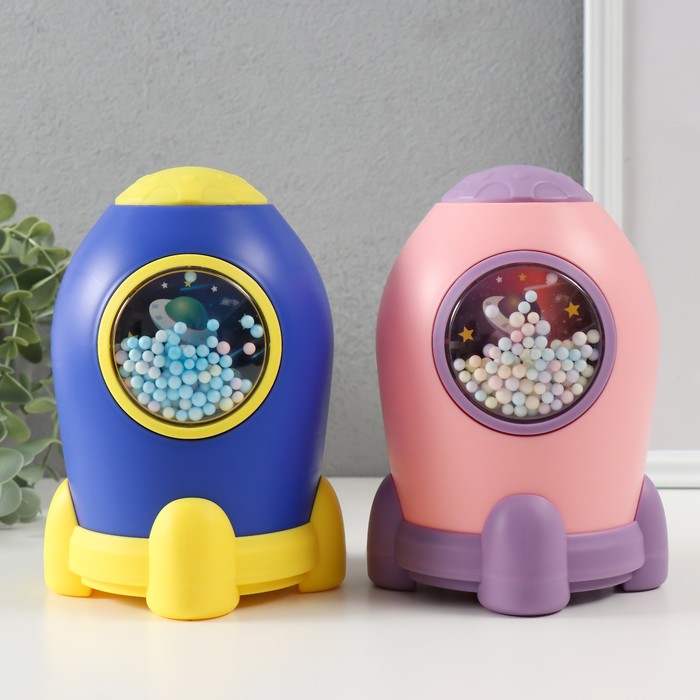 фото Копилка пластик "ракета" сейфовый замок микс 9,5х9,5х16,5 см