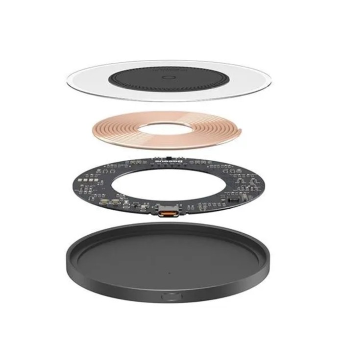 фото Беспроводное зарядное устройство baseus simple 2 wireless, 2 а, 24 w, type-c - type-c,черное