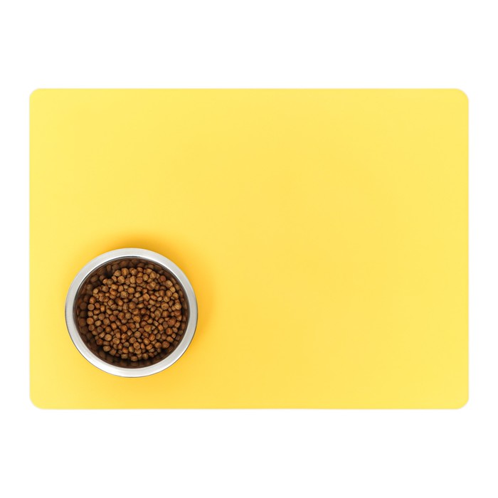 фото Коврик силиконовый под миску, 40 х 30 см, желтый пижон