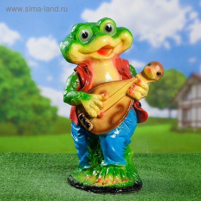 Садовая фигура "Лягушка с мандалиной" 18х26х51см 
Садовая фигура "Лягушка с мандалиной" 18х26х51см