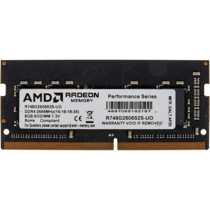 Модуль памяти DDR4 8Gb 2666MHz R748G2606S2S-UO Radeon R7 OEM PC4-21300 CL16 SO-DIMM 260-pin 1.2В
Модуль памяти DDR4 8Gb 2666MHz R748G2606S2S-UO Radeon R7 OEM PC4-21300 CL16 SO-DIMM 260-pin 1.2В
