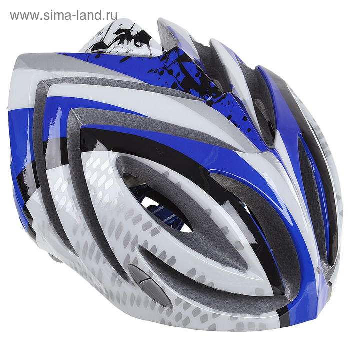 фото Шлем велосипедиста взрослый t23, размер 52-60 см, цвет синий/белый dream bike
