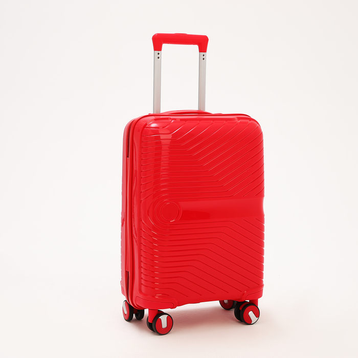 фото Чемодан малый 20", отдел на молнии, кодовый замок, 4 колеса, цвет красный