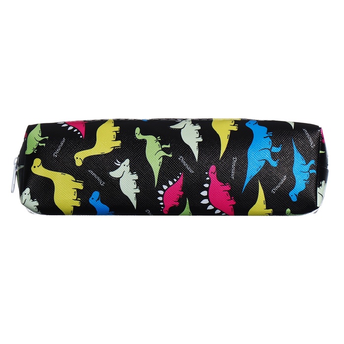 фото Пенал школьный на молнии динозавры, цвет черный calligrata