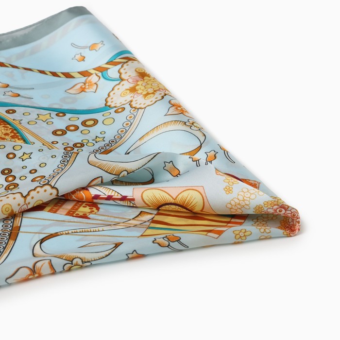 фото Платок женский minaku р-р 70*70 см, цв. голубой