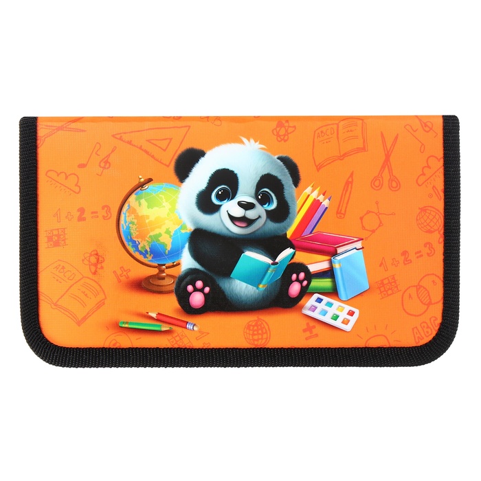 фото Пенал 1 секция 115 х 205 х 30 мм, calligrata "панда", ламинированный картон