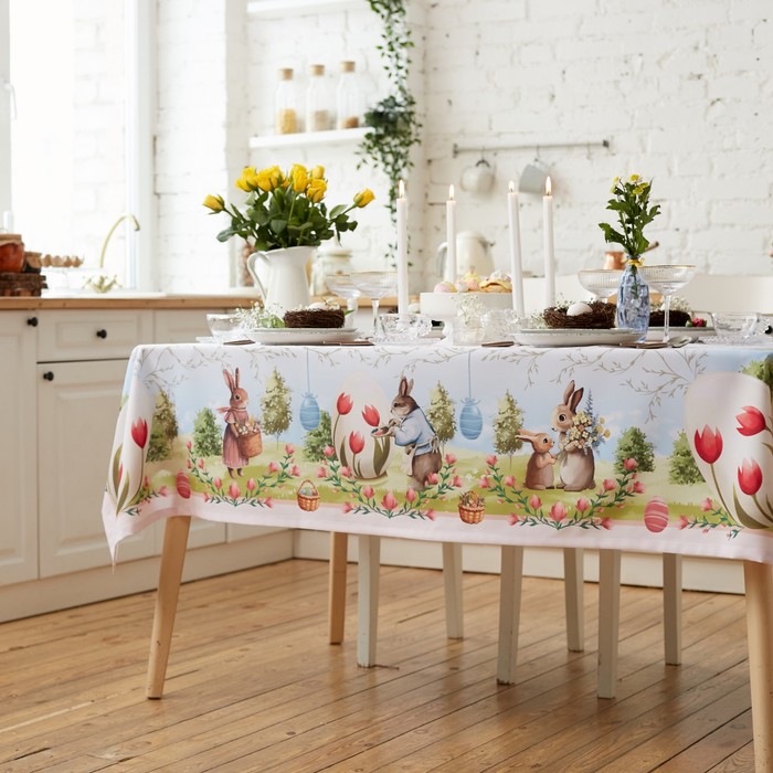 фото Скатерть доляна easter garden 145*215 +/- 3 см, 100% п/э
