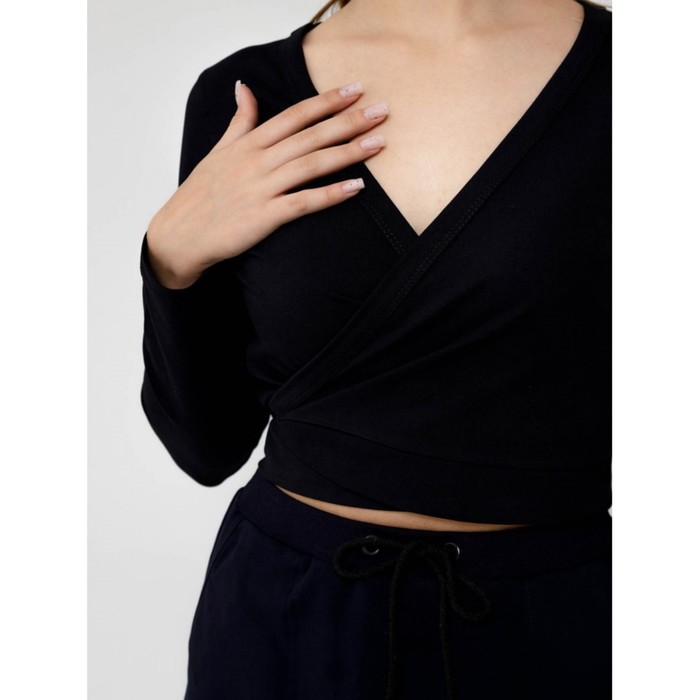 фото Лонгслив женский, размер 50, цвет чёрный klery