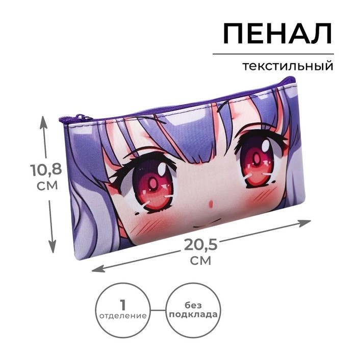 фото Пенал мягкий, 1 отделение, 108 х 205 мм, плоский, calligrata пмп 01-20 "взгляд"