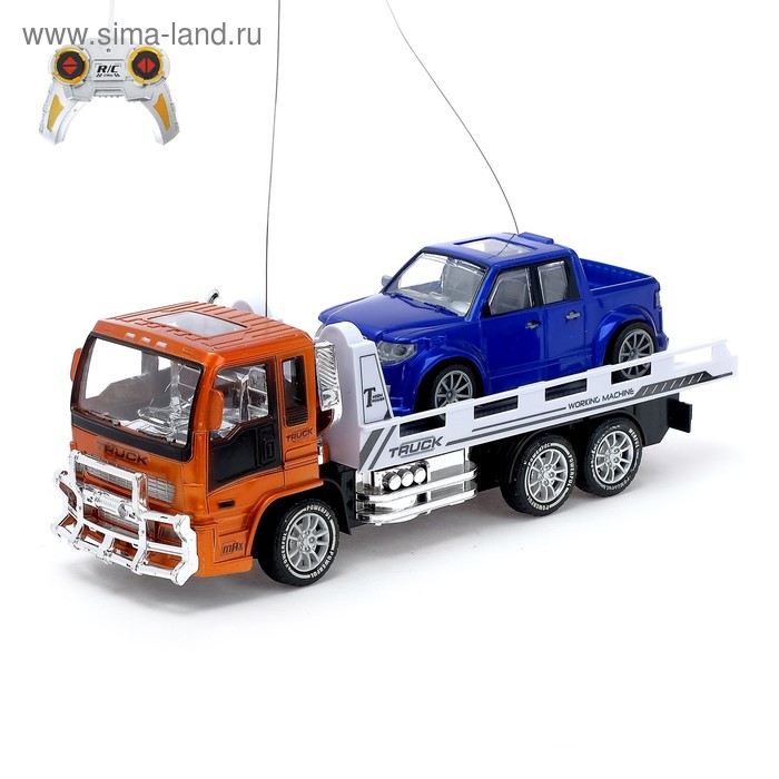 Набор машин радиоуправляемых «Грузовик эвакуатор + пикап», работают от аккумулятора, цвета МИКС
Набор машин радиоуправляемых «Грузовик эвакуатор + пикап», работают от аккумулятора, цвета МИКС