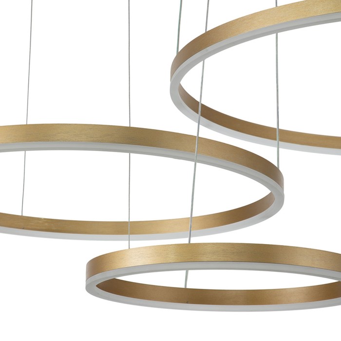 фото Светильник подвесной indigo, 14001/3p gold. 3х129вт, led, 10500лм, 3000-5700к, пульт ик, 400/600/800х140х1240 мм, цвет белый