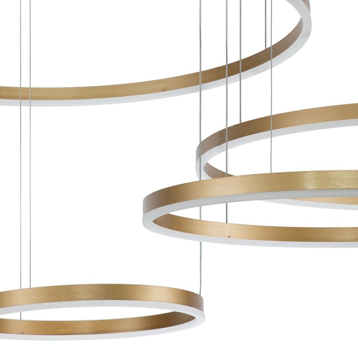 фото Светильник подвесной indigo, 14001/4p gold. 4х218вт, led, 12000лм, 3000-5700к, пульт ик, 400/600/800/800х140х1240 мм, цвет белый