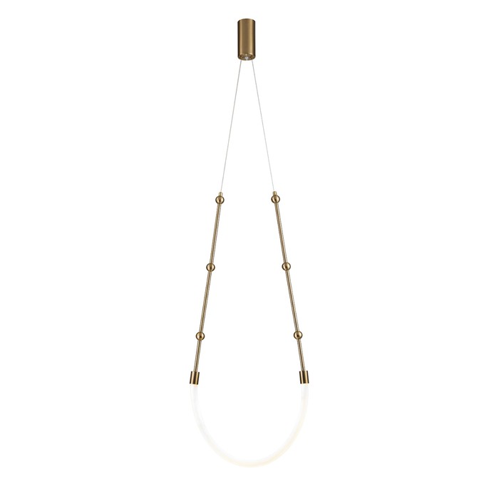 фото Светильник подвесной indigo, 14010/1p brass. 1х13вт, led, 990лм, 3000-6500к, пульт радио 2.4g, 398х60х мм, цвет белый