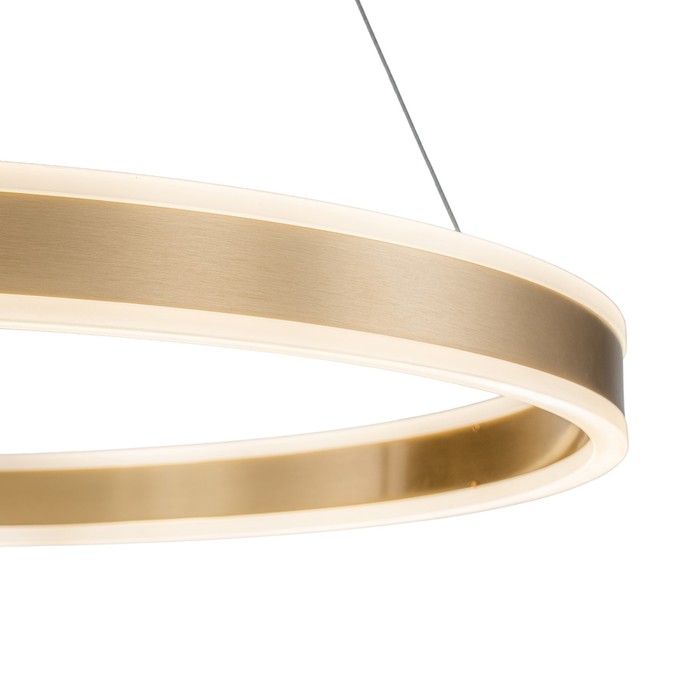 фото Светильник подвесной indigo, 14012/1p brass. 1х80вт, led, 6530лм, 3000-5700к, пульт ик, 600х600х147/1240 мм, цвет белый матовый