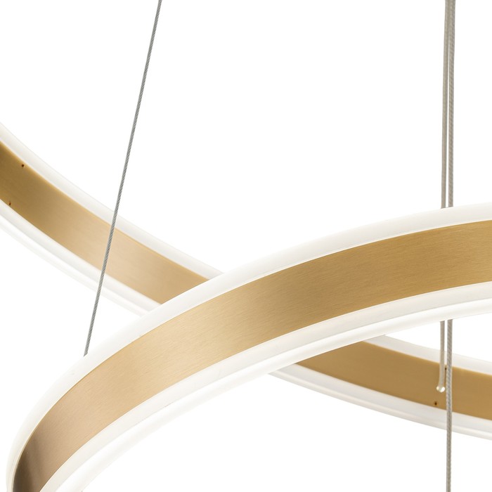 фото Светильник подвесной indigo, 14012/2p brass. 1х135вт, led, 10930лм, 3000-5700к, пульт ик, 600х600х147/1240 мм, цвет белый матовый