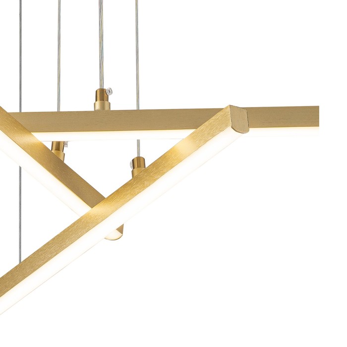 фото Светильник подвесной indigo, 14017/3p gold. 1х33вт, led, 2640лм, 3000-6500к, пульт ик, 600х600х123/1200 мм, цвет белый матовый