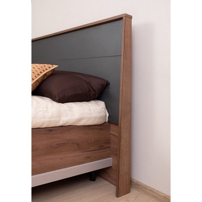 фото Кровать «кара 10», 1400×2000 мм, ортопедическое основание, цвет дуб табачный craft/велюр глазов