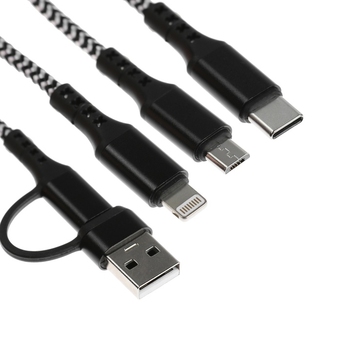 Кабель 5 в 1 MYBIT, microUSB/Type-C/Lightning - Type-C/USB, 3 А, 1.2 м, только зарядка, черный
Кабель 5 в 1 MYBIT, microUSB/Type-C/Lightning - Type-C/USB, 3 А, 1.2 м, только зарядка, черный