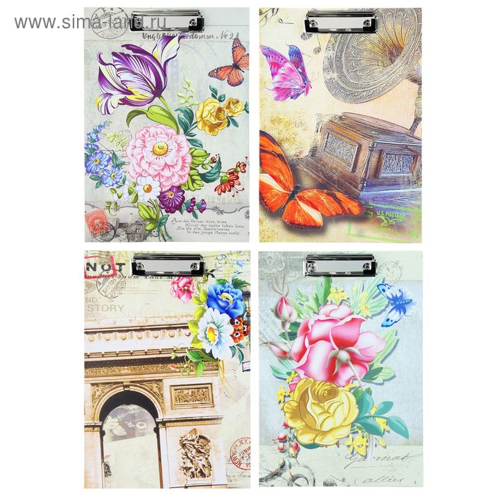 Планшет с зажимом Calligrata "Акварель/бабочки" А4, картон, МИКС
Планшет с зажимом Calligrata "Акварель/бабочки" А4, картон, МИКС
