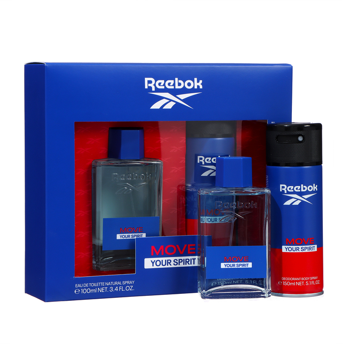 Набор мужской Reebok Move Your Spirit: туалетная вода, 100 мл + дезодорант, 150 мл
Набор мужской Reebok Move Your Spirit: туалетная вода, 100 мл + дезодорант, 150 мл