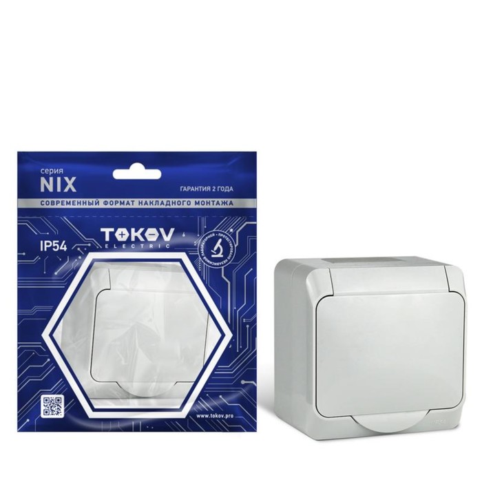 Розетка TOKOV ELECTRIC, Nix, с кр., 1-м, 16А, IP54, 250В, с з/к, серый, TKE-NX-R1Z-C06-IP54 10404705
Розетка TOKOV ELECTRIC, Nix, с кр., 1-м, 16А, IP54, 250В, с з/к, серый, TKE-NX-R1Z-C06-IP54 10404705